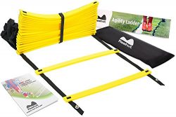 REEHUT Agility Ladder w/ FREE USER E-BOOK + CARRY BAG – Speed Training Equipment (Yellow,  ...