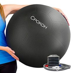 CPOKOH Exercise Ball,Anti Burst and Slip Resistant Yoga Ball,Swiss Ball,Body Ball, Fitness Ball, ...