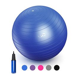 JBM Exercise Yoga Ball with Free Air Pump (4 Sizes 5 Colors) 2200 lbs Anti-burst Slip-resistant  ...