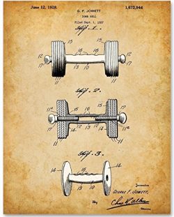 Dumbbell Patent – 11×14 Unframed Patent Print – Great Gift for Body Builders an ...