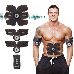 Muscle Toner, HOMPO Abdominal Toning Belt, Abs Trainer Wireless Body Fitness Training Gear for A ...