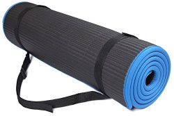 BalanceFrom BFGP-10BLK GoFit All-Purpose 10mm Extra Thick High Density Anti-Slip Exercise Pilate ...