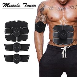 Muscle Toner,EMS abs Stimulator Muscle Trainer,Abdominal Toning Belt,Unisex Wireless Portable,Fi ...