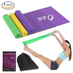 OSA Flat Exercise Band Set of 3, Flat Resistance bands, Non-Latex Elastic Bands for Physical The ...