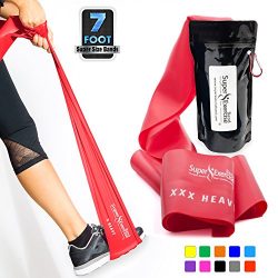 SUPER EXERCISE BAND XXX Heavy RED Resistance Band. Your Home Gym Fitness Equipment Kit for Stren ...