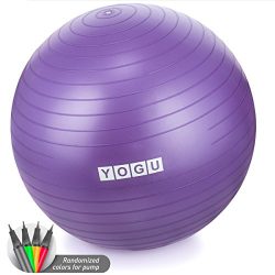 Yogu Stability Exercise Ball 65cm Balance Ball Birthing Ball with Air Pump Anti-Slip & Anti- ...