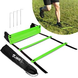 JBM Agility Ladder Adustable Agility Training Ladder with Carry Bag 12 / 18 / 20 Rung, Perfect f ...