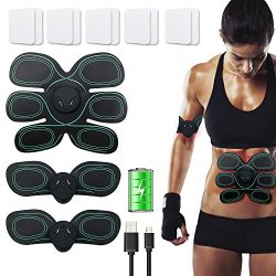 USB Rechargeable ABS Stimulator Abdominal Muscle Toner EMS Trainer Fitness Slimming Body Sculpto ...