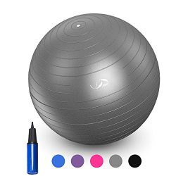 JBM Exercise Yoga Ball with Free Air Pump (4 Sizes 5 Colors) 400 lbs Anti-burst Slip-resistant Y ...