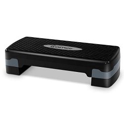 Costway 27″ Fitness Platform Aerobic Stepper with Risers-Adjustable from 4″ to 6R ...