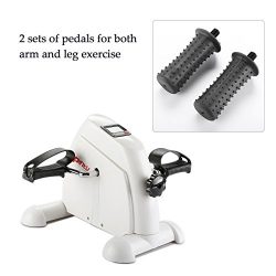 Pinty Mini Exercise Bike Pedal Exerciser Portable Cycle Lightweight (White)