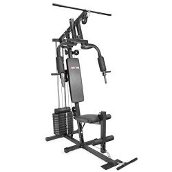 XtremepowerUS Multifunction Home Gym Fitness Station Workout Machine, w/100 Lbs Weight