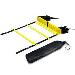 Agility Ladder MAXZOLA Adjustable Speed Ladder Soccer Training Tool with Carry Bag (12-Rung)