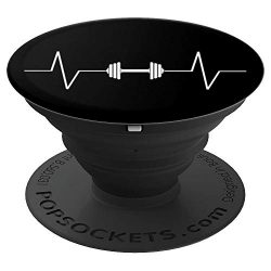 Weightlifting Dumbbell Heartbeat EKG Pulse Gift – PopSockets Grip and Stand for Phones and ...