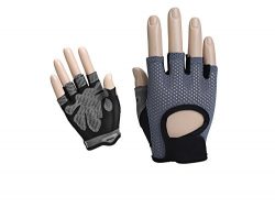 Zehaer BBQ Women Fingerless Weightlifting Gloves Half-finger Gym Gloves for Dumbbells Weight Lif ...