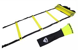 Pepup Sports Super Flat 12 Rungs Adjustable Speed Agility Ladder with Free Carry Bag, 20′