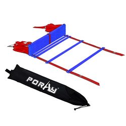 Poray Training Agility Ladder with carry bag, 12,20 Rungs Speed Training Equipment (Blue-20 rungs)