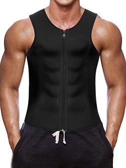 Men Waist Trainer Vest for Weightloss Hot Neoprene Corset Body Shaper Zipper Sauna Tank Top Work ...