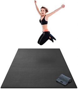 Premium Large Exercise Mat – 7′ x 4′ x 8mm Ultra Durable, Extra Thick, Non-Sli ...