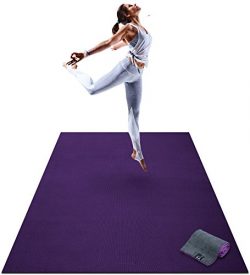 Premium Large Yoga Mat – 6′ x 4′ x 8mm Extra Thick & Comfortable, Non-Toxi ...