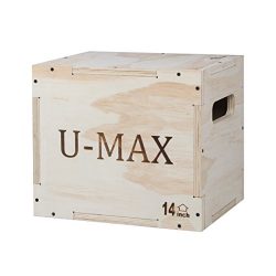 U-MAX Wood Plyo Box for CrossFit Jump Training and Conditioning Plyometric Box 16/14/12