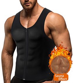 BRABIC Hot Sauna Sweat Suits,Zipper Closure Tank Top Shirt for Weight Lost,Waist Trainer Vest Sl ...