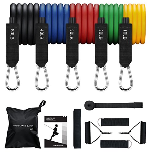 Mpow 150 lbs Resistance Bands Set, 2018 Updated Gym Resistance Bands Handles & G-3 Sturdy Ho ...