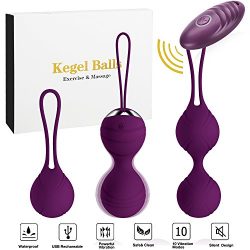 Abandship 2 in 1 Kegel Balls Kit – Massager Ben Wa Balls for Women & Silicone Wireless ...