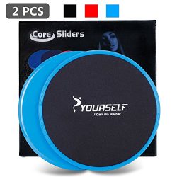 SYOURSELF Set of 2 Core Exercise Sliders Dual Sided Gliding Discs-Trainer Fitness Equipment for  ...