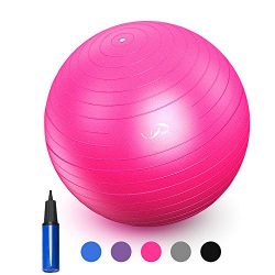 JBM Exercise Yoga Ball with Free Air Pump (4 Sizes 5 Colors) 400 lbs Anti-burst Slip-resistant Y ...