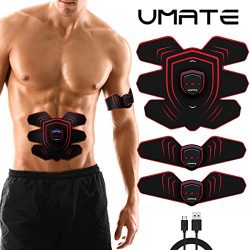 UMATE ABS Stimulator Rechargeable Abdominal Muscle Toner Trainer – Portable Toning Belt fo ...