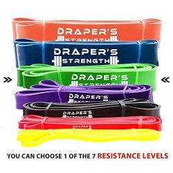 Draper’s Strength Heavy Duty Pull Up Assist and Powerlifting Stretch Bands (Single Band or ...