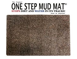 One Step Mud Mat Original MADE IN ENGLAND 31W x 47L Large Brown Cotton Microfiber Indoor Floor M ...