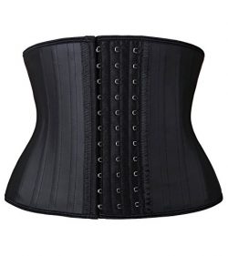 YIANNA Women’s Classic Underbust Latex Sports Girdle Short Torso Waist Training Corsets fo ...