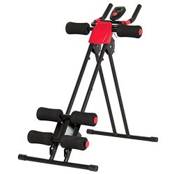 Best Choice Products Adjustable Abdominal Trainer Core Ab Cruncher W/LCD Display- Red/Black