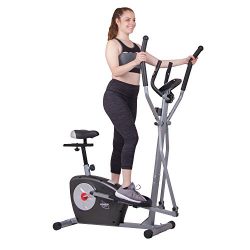 Body Rider BRM3635 Elliptical Trainer and Exercise Bike with Seat and Heart Rate Pulse Sensors D ...