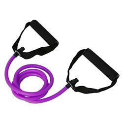 ULKEME Latex Elastic Resistance Band Pilates Tube Pull Rope Gym Yoga Fitness Equipment Purple