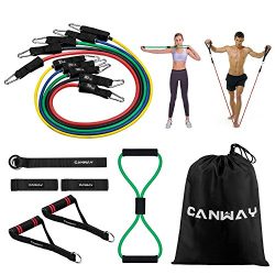 Canway 12PC Premium Resistance Bands Set, Workout Bands – with Booty Belt, Door Anchor, Ha ...