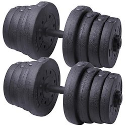 Yaheetech 66 LB Weight Dumbbell Set Adjustable Cap Gym/Home Barbell Plates Body Workout