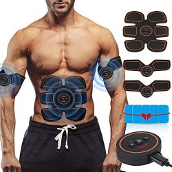 ROKOO Muscle Toner Ultimate Abs Stimulator with 10 Extra Gel Pads & E-Book | EMS Abdominal T ...