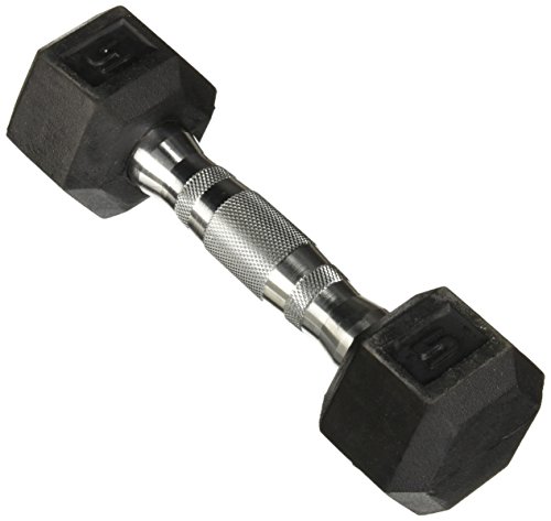 CAP Barbell Rubber Coated Hex Dumbbell with Contoured Chrome Handle (40-Pound)