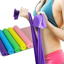 BST POWER 5 FT Resistance Bands Set,Professional Latex Elastic Exercise Bands All Workout-Set of 5