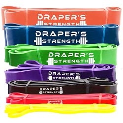 Draper’s Strength Heavy Duty Pull Up Assist and Powerlifting Stretch Bands (Single Band or ...