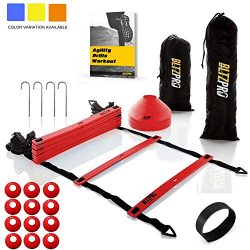 Bltzpro Agility Ladder soccer cones Kit- A speed training equipment for football and team sports ...