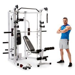 Marcy Combo Smith Strength Home Gym Machine, White