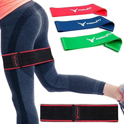 PHERAL FIT Hip Bands Elastic Fabric Band Booty & Glute Exercise