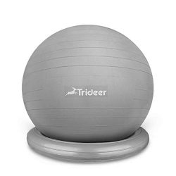 Trideer Ball Chair – Exercise Stability Yoga Ball with Base for Home and Office Desk, Ball Seat, ...