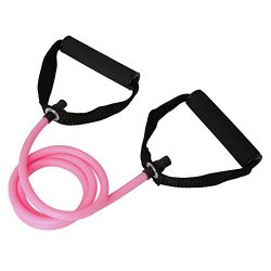 ULKEME Latex Elastic Resistance Band Pilates Tube Pull Rope Gym Yoga Fitness Equipment Pink