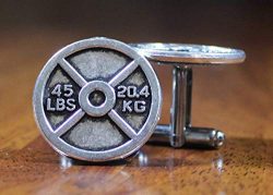 Weightlifting Cufflinks 45 lbs 20.4 kg, bodybuilding cuffs, body builder cuff links, excersize g ...