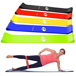 TOPLUS Resistance Bands, Exercise Bands, Set of 5 Exercise Loops Workout Bands for Leg, Ankle, S ...